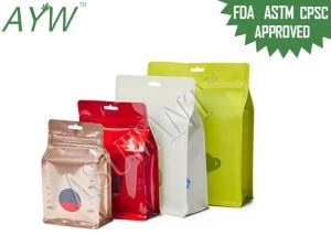 Blizgūs / matiniai atsparus plokščio dugno plastikiniams maišeliams su skaidriu arbatos puodo langu