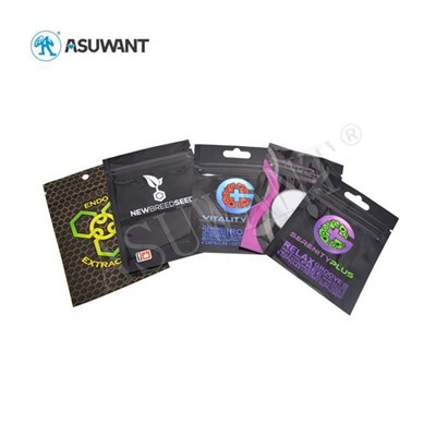 Juoda trys šoniniai sandarinimai Mažo kvapo įrodymas marihuana „Mylar“ plastikinis užtrauktuko užrakto pakavimo krepšys