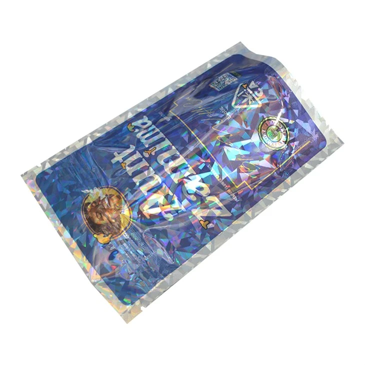 Laser Rainbow Holographic Hogram Ziplock Bag Plastic Stand Up Pouch Packaging