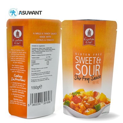 Lygiai atsistoja užtrauktuko maišai, atsparūs drėgmei, kad būtų galima pagardinti / pagardus