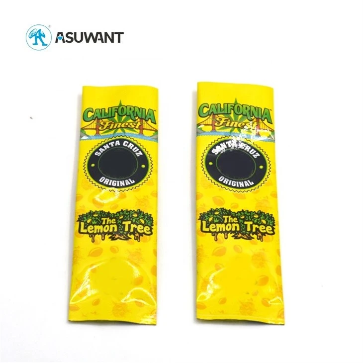 Custom Mini Mylar Packaging Bags Pre Roll Tube Package Zipper Smell Proof Bag