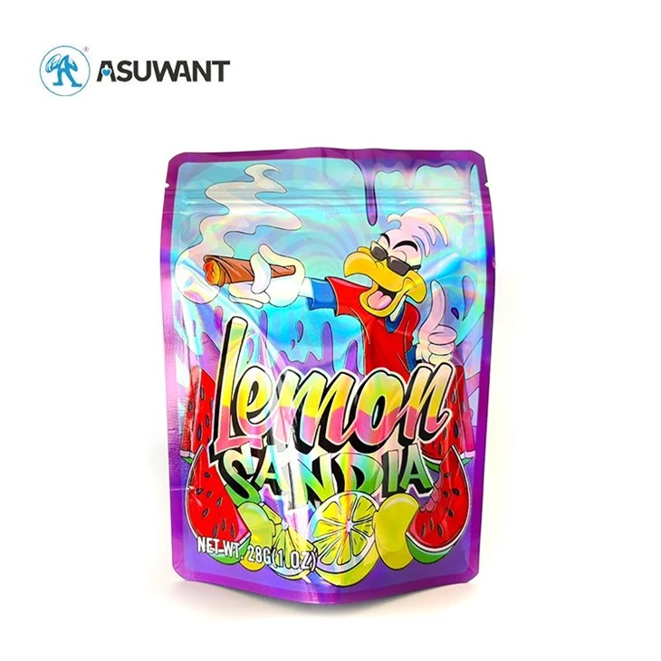 Custom Printed Heat Seal 3.5 7g 1oz Plastic Zip Lock Smell Proof Stand Up Pouch Packaging Gelato Mylar Bags