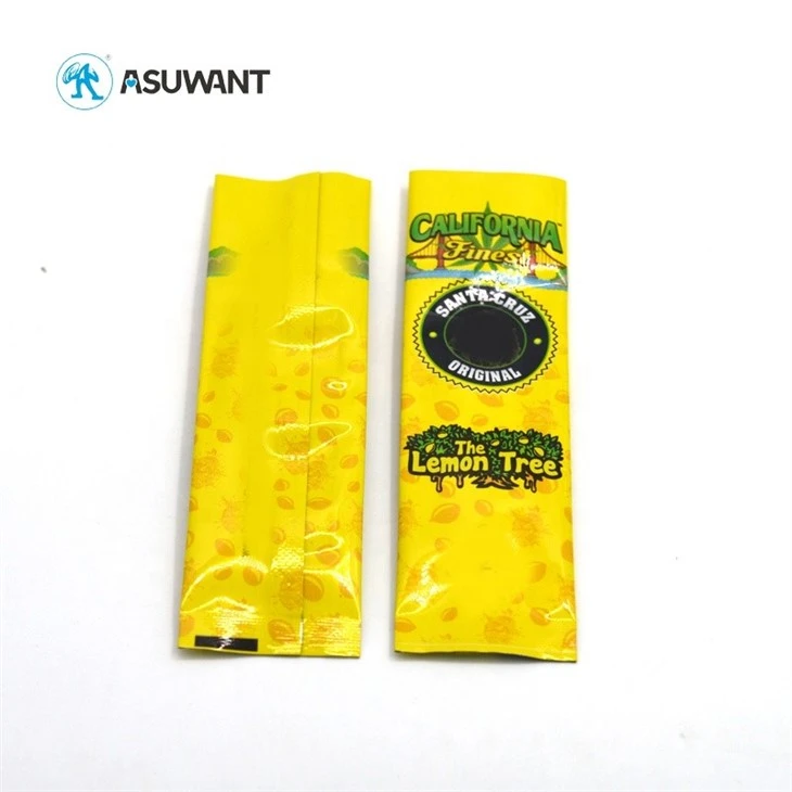Custom Mini Mylar Packaging Bags Pre Roll Tube Package Zipper Smell Proof Bag