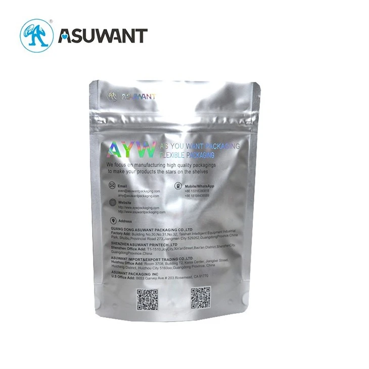 Factory BRC Certificated Premium Texture Plastic Packaging Bags With Spot Gloss UV & Raised Embossed UV Coating high quality
